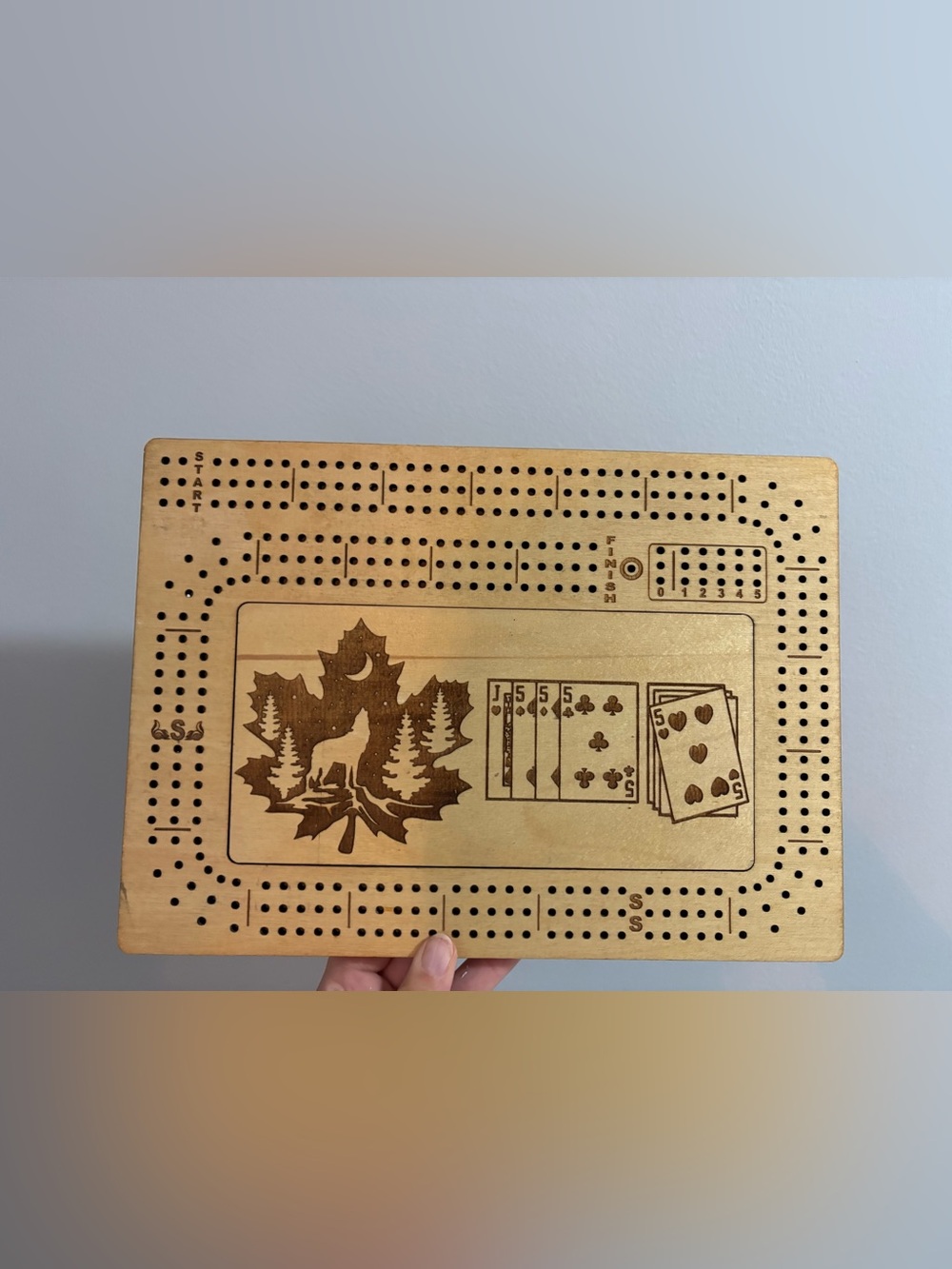 Handcrafted Wooden Cribbage Board